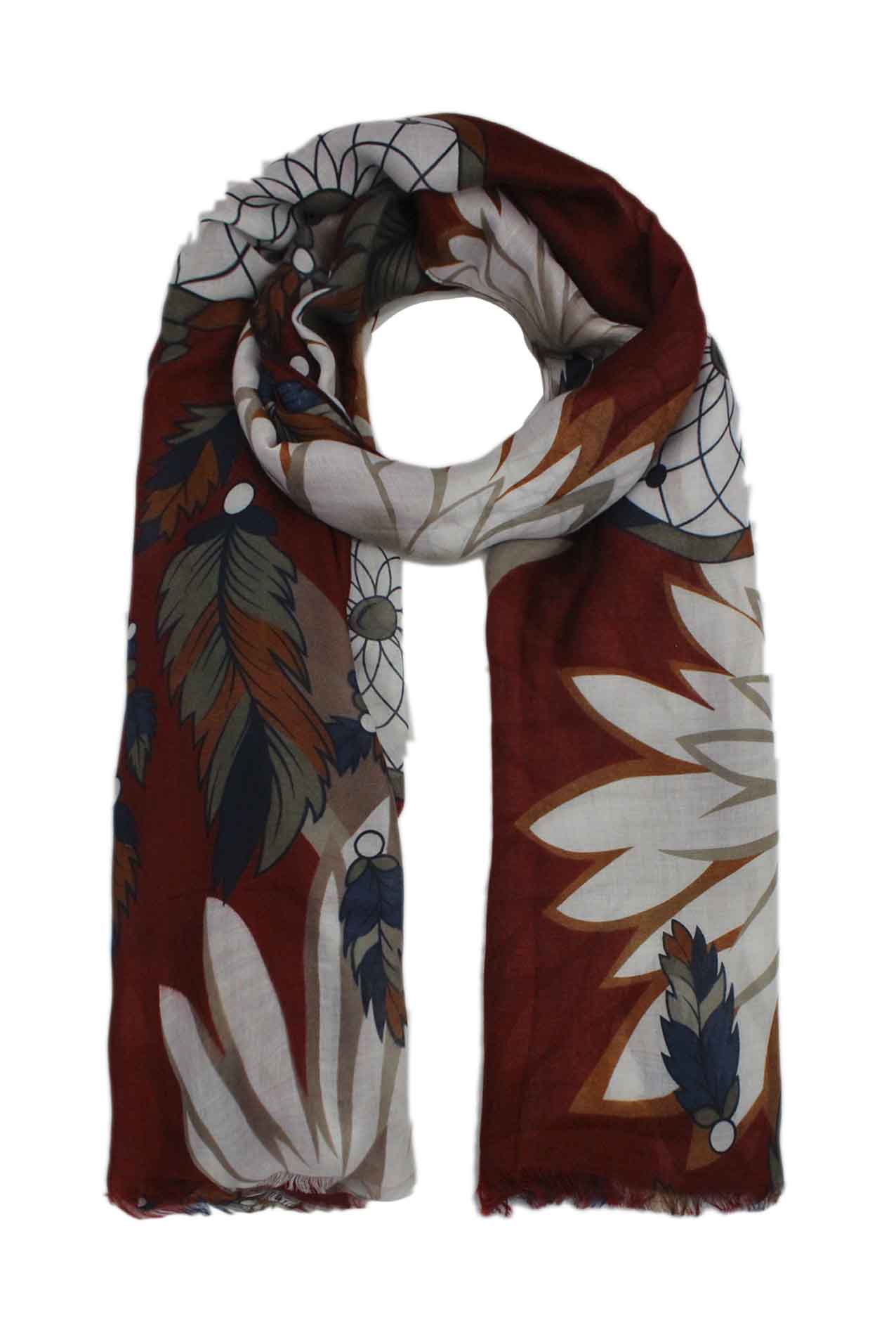 AB1792-148 Cotton Blend Floral Pattern Scarf