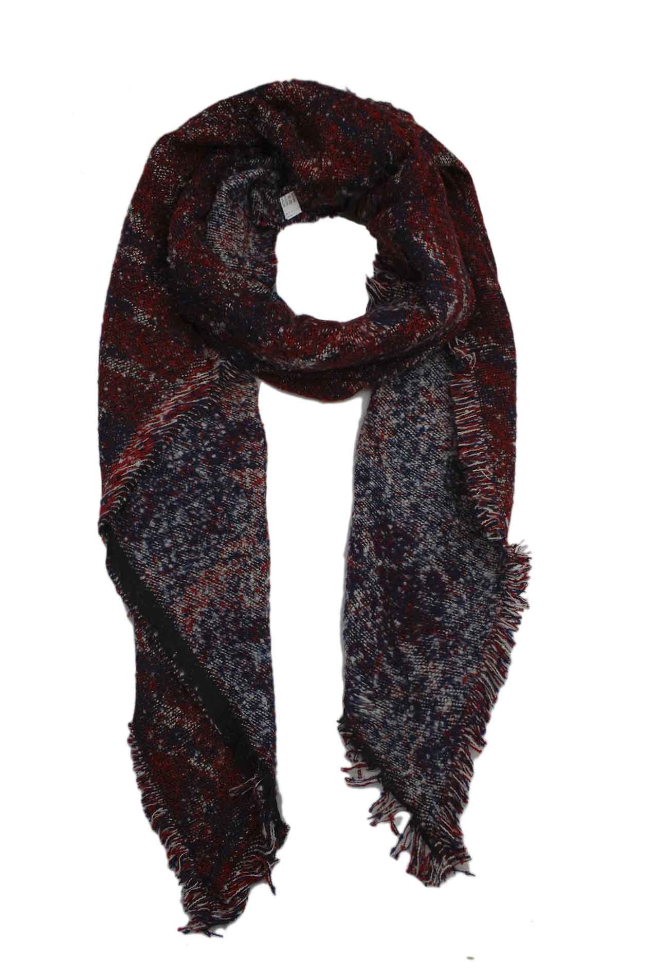 AB17140-129 High Quality Cotton Blend Scarf with Frayed Edges