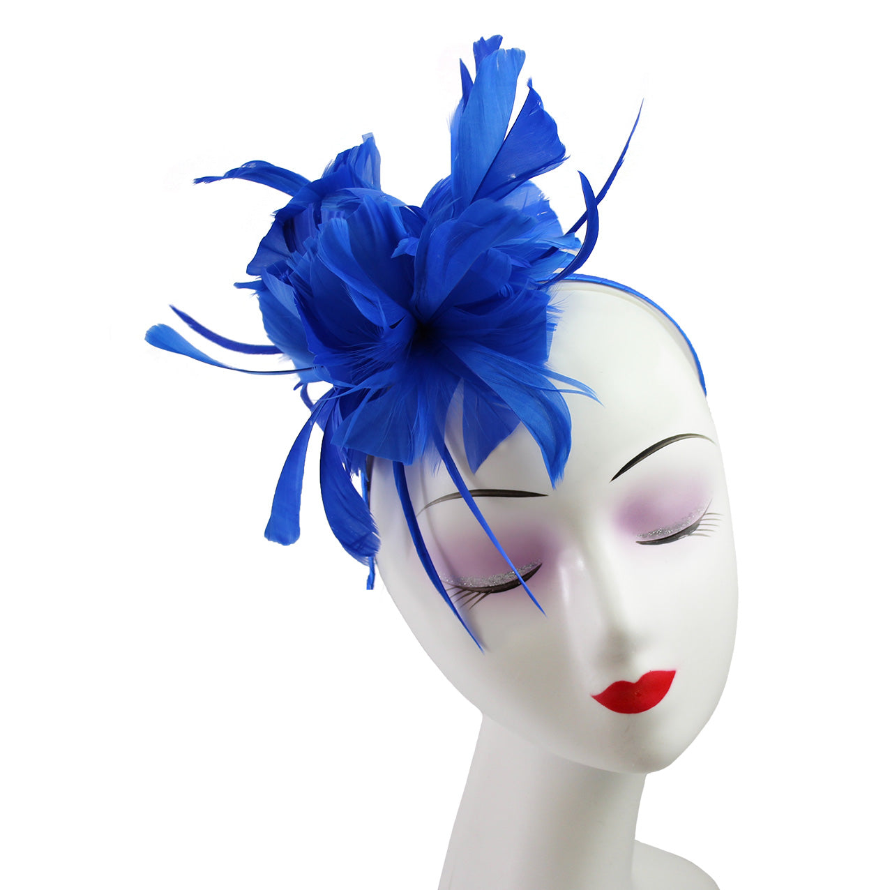 FT9138A Trimmed Feathers and Flowers Small Fascinator