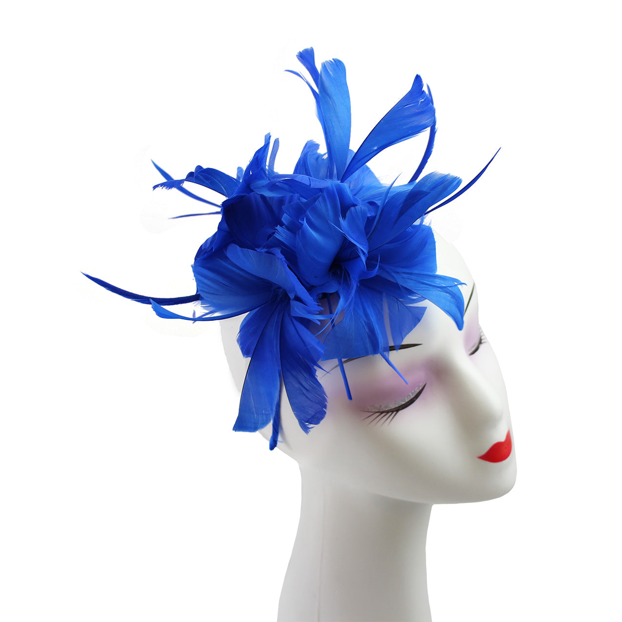 FT9138A Trimmed Feathers and Flowers Small Fascinator