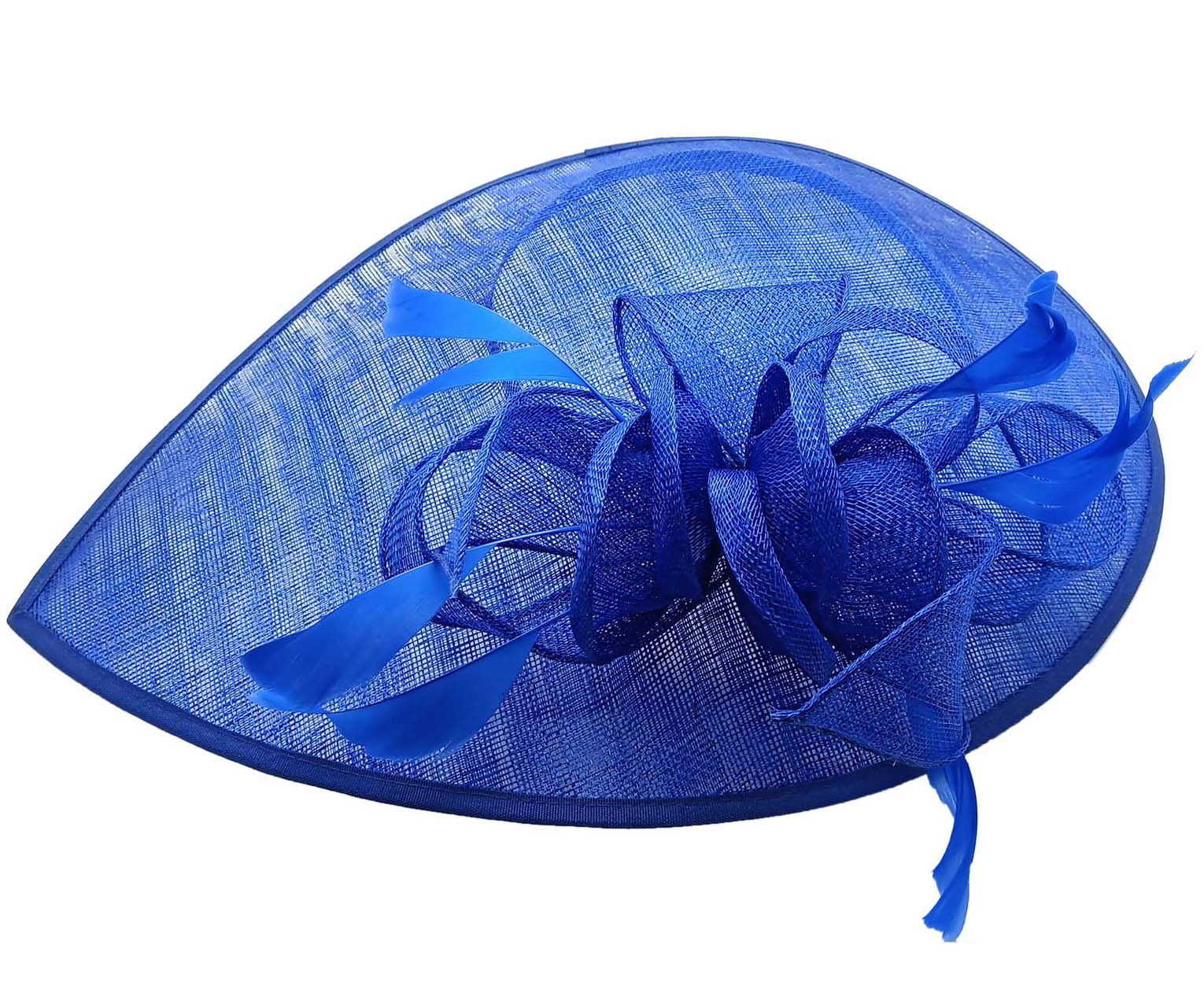 FT9038-019 Large Sinamay Hatinator with Curved Hoops and Feathers