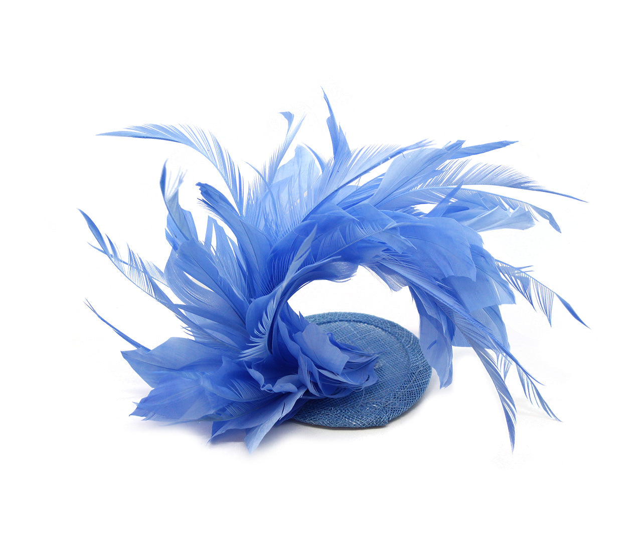 FT9022-008 Disc Fascinator with large and Bendable Feather Flower