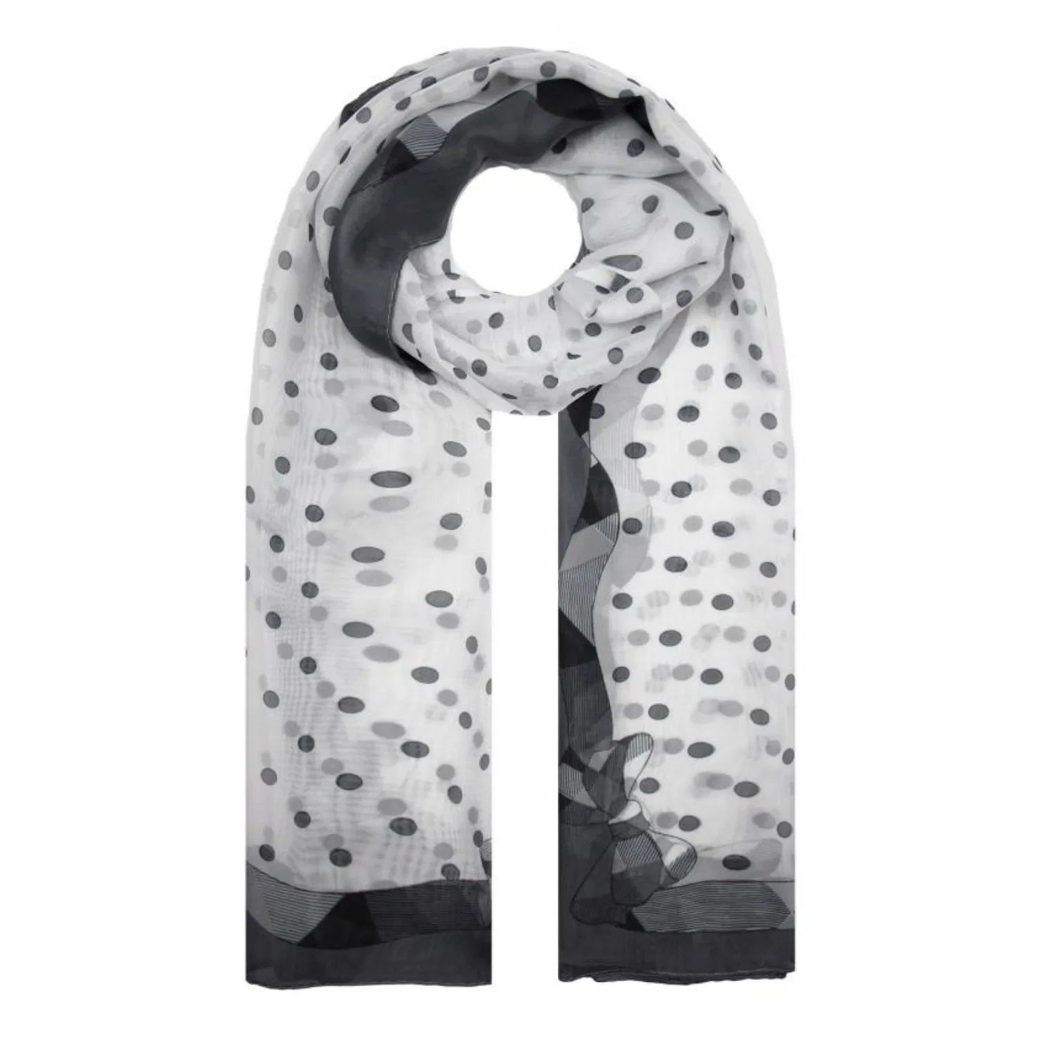 SF2033-202 Polka Dots Print Chiffon Scarf