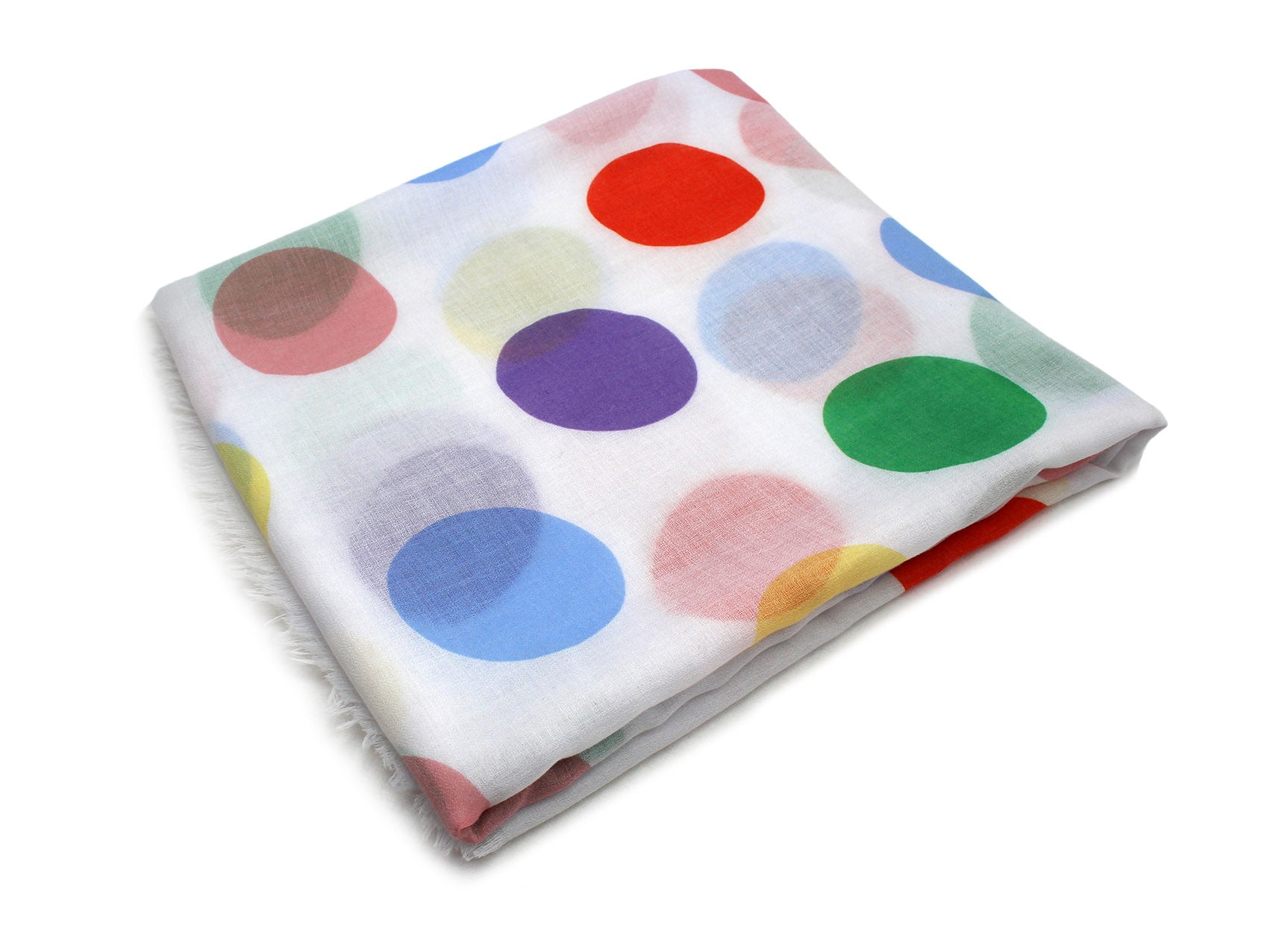 SF1995-015 Cotton Blend Scarf with Large Polka-Dot Print