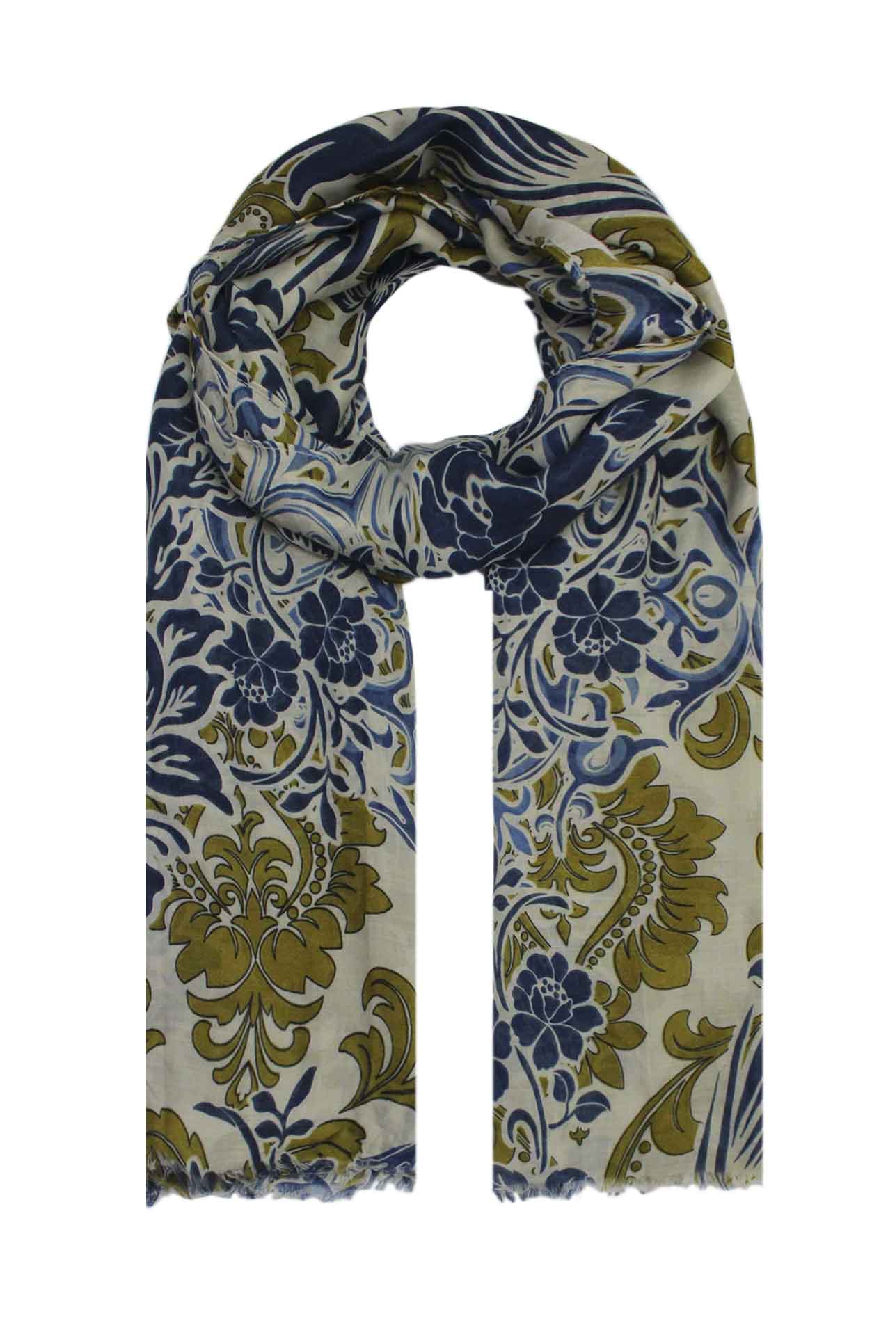 AB1792-147 Floral Design Cotton Blend Scarf