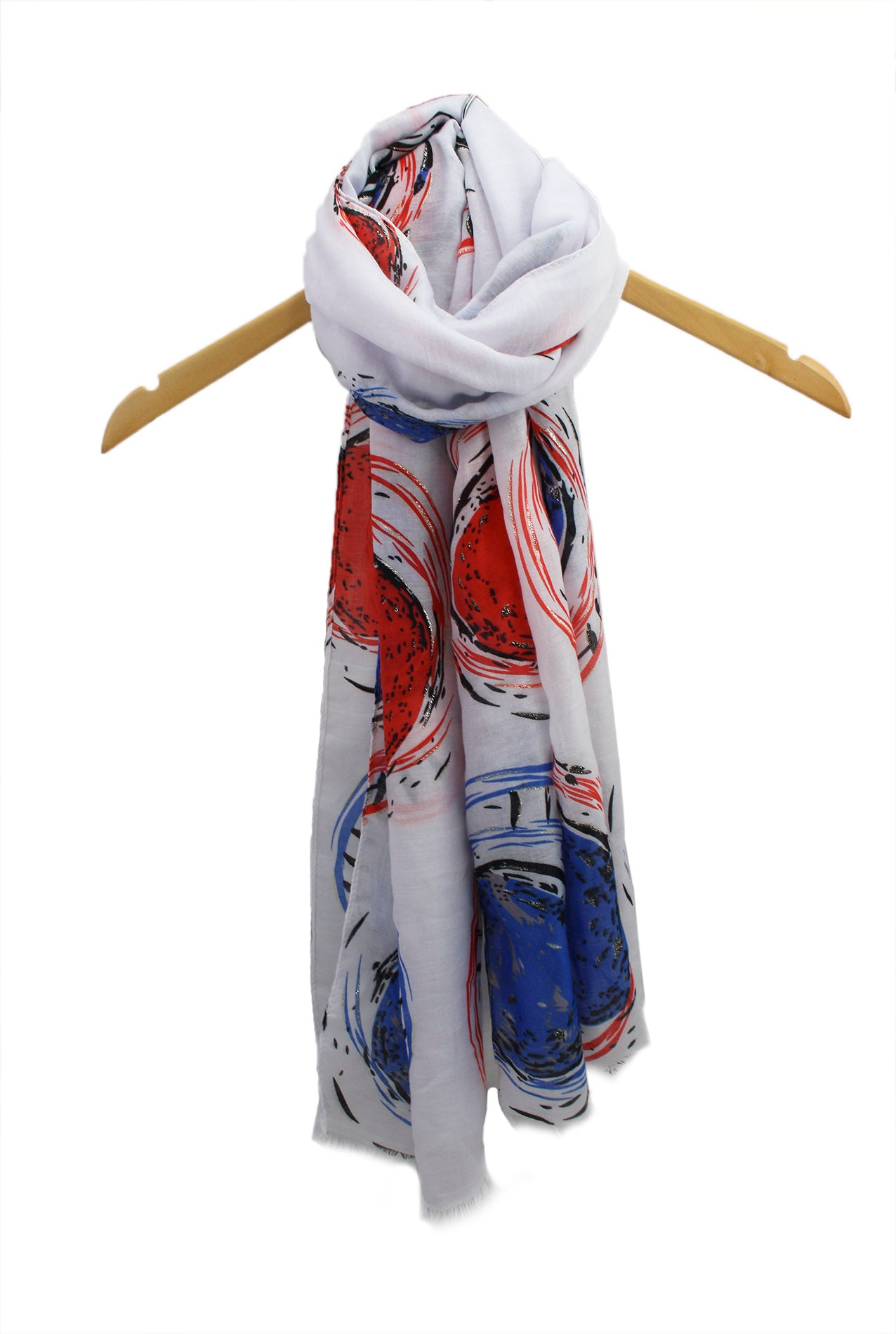 SF1995-013 Soft Printed Scarf with Sun Circle Pattern