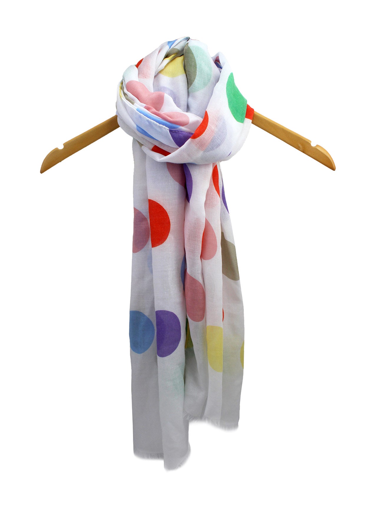 SF1995-015 Cotton Blend Scarf with Large Polka-Dot Print