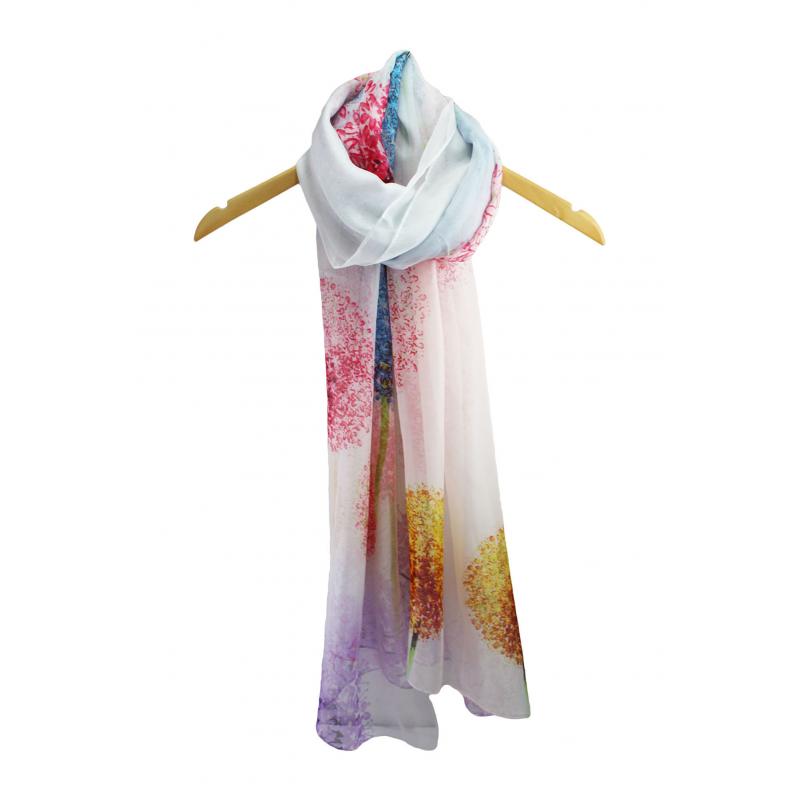 SF1911-059 Floral Explosion Silk Mix Soft Scarf