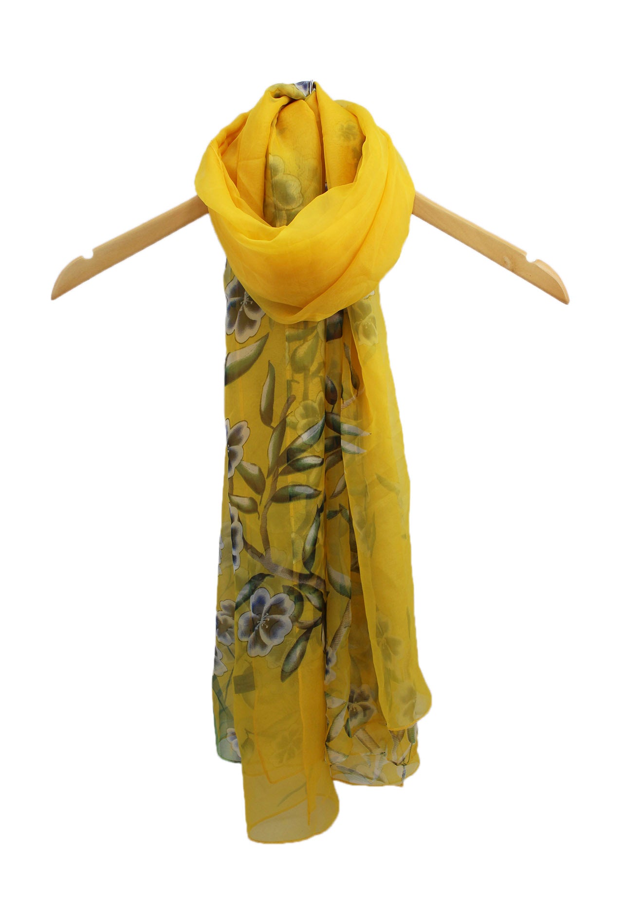 SF1912-034 Silk Blend Scarf with Flower Pattern