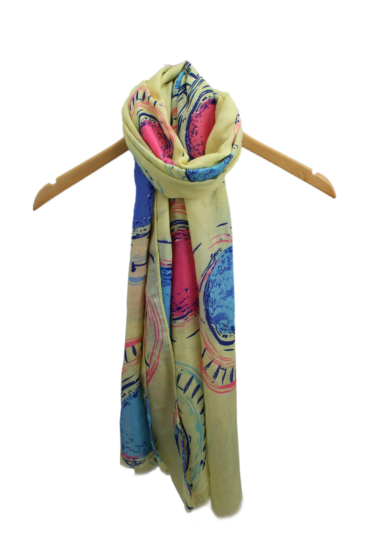 SF1995-013 Soft Printed Scarf with Sun Circle Pattern