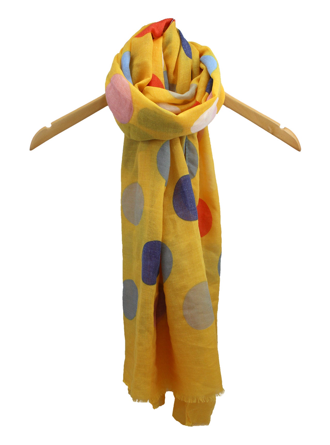 SF1995-015 Cotton Blend Scarf with Large Polka-Dot Print