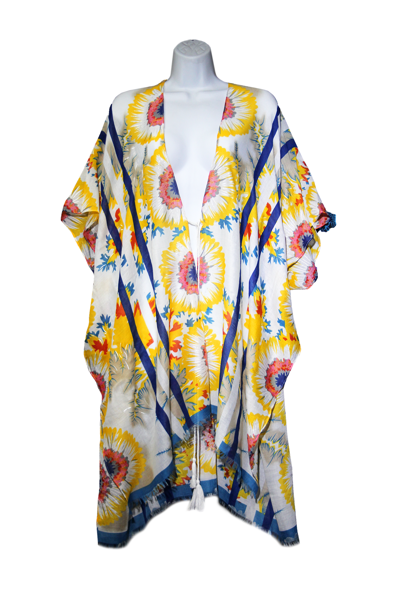 SF19140-046 Soft Print Sarong Dress with Sunflowers